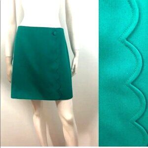 J Crew Scalloped Pencil Skirt Irish green size 6